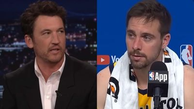 Miles Teller Got The T.J. McConnell 'Ice In My Veins' Treatment On The NBA Court (And His Wife Had Just An Absolutely Priceless Response)