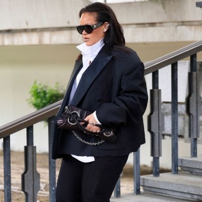 Hold the Work Tote—Rihanna Levels Up Her Suits With a Four-Figure Gucci Horsebit Bag