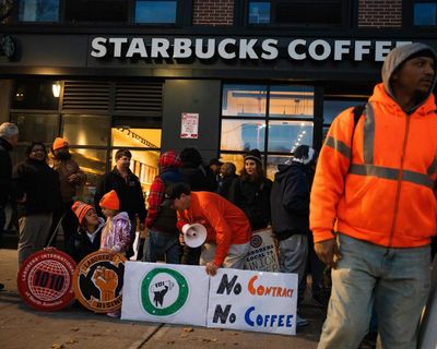 ‘Red cup rebellion’: striking Starbucks baristas urge customers to stay away