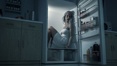 Man notices food mysteriously missing from his kitchen. Then the police check his closet and find the explanation ‘curled up on her side’