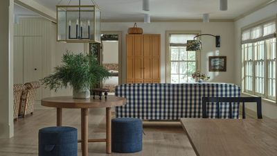 How the Back of a Couch Became a Defining Feature in This Open Plan Room, and Created a Cozy Dining Space