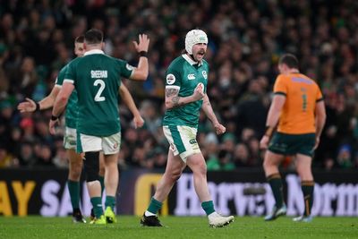 Mack Hansen hat-trick inspires resurgent Ireland to impressive Australia win