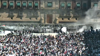 Terrifying Videos Show Mexico's National Palace Gates Collapsing as Furious Crowds Storm the Entrance