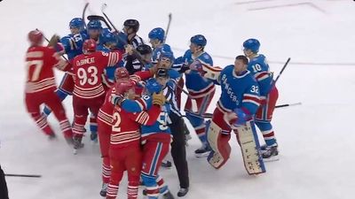 Red Wings, Rangers Get Into Massive Team-Wide Brawl After Final Buzzer