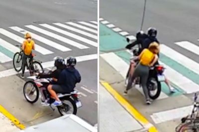Brave tourist takes down phone-snatchers who targeted her at traffic lights