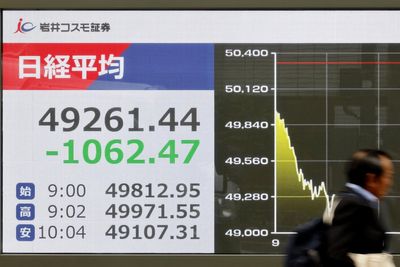 Asian shares sink, tracking a tech-led sell-off on Wall Street