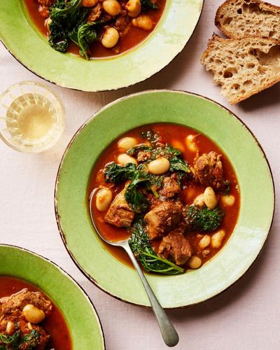 José Pizarro’s recipe for braised lamb and kale cazuela with beans
