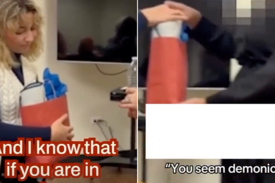 Republican gives ‘prison care package’ with holy water to ‘possessed’ Democrat opponent facing federal charges