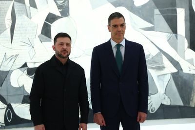 Zelensky visits Picasso’s ‘Guernica’ painting years after making Ukraine bombing comparison