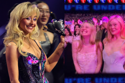 Sabrina Carpenter ‘arrests’ Dakota and Elle Fanning for ‘being too hot’ at her show