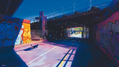 This artist uses photos to inspire striking colourful scenes