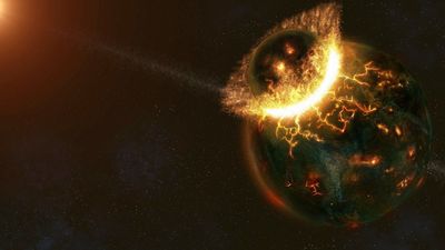 Earth and Theia smashed to birth the moon, but did they first start out as close neighbors?