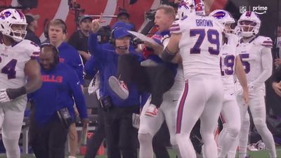 Bills Special Teams Coordinator Lifted Into the Air to Celebrate Ray Davis's Return TD