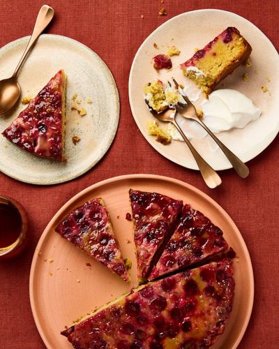 Helen Goh’s recipe for cranberry, orange and ginger upside-down cake
