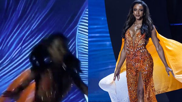 Miss Jamaica Gabrielle Henry FALLS Off Stage at Miss Universe Pageant
