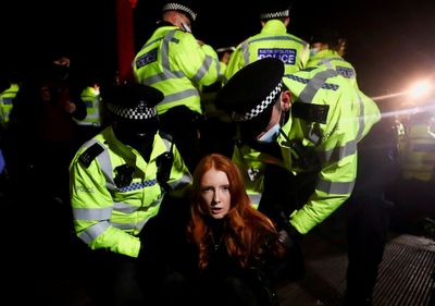 Woman's rights campaigner arrested at Sarah Everard vigil calls for men-only Tube carriages