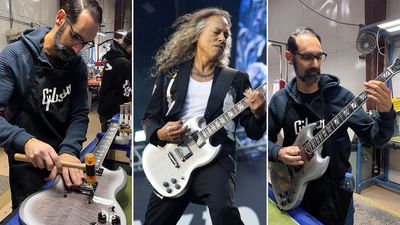 “When I finished, I sent Kirk Hammett a picture and said, ‘Do you want to use it?’ He replied in all caps, ‘YES!’” Gibson CEO Cesar Gueikian has spent 4 years learning how to build guitars – and his prized SG was played at metal’s most historic concert