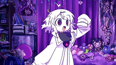 I'm going gaga for this rhythm game where a psychotic anime girl is trying to convert me to the ways of her 2D waifu one deranged song at a time