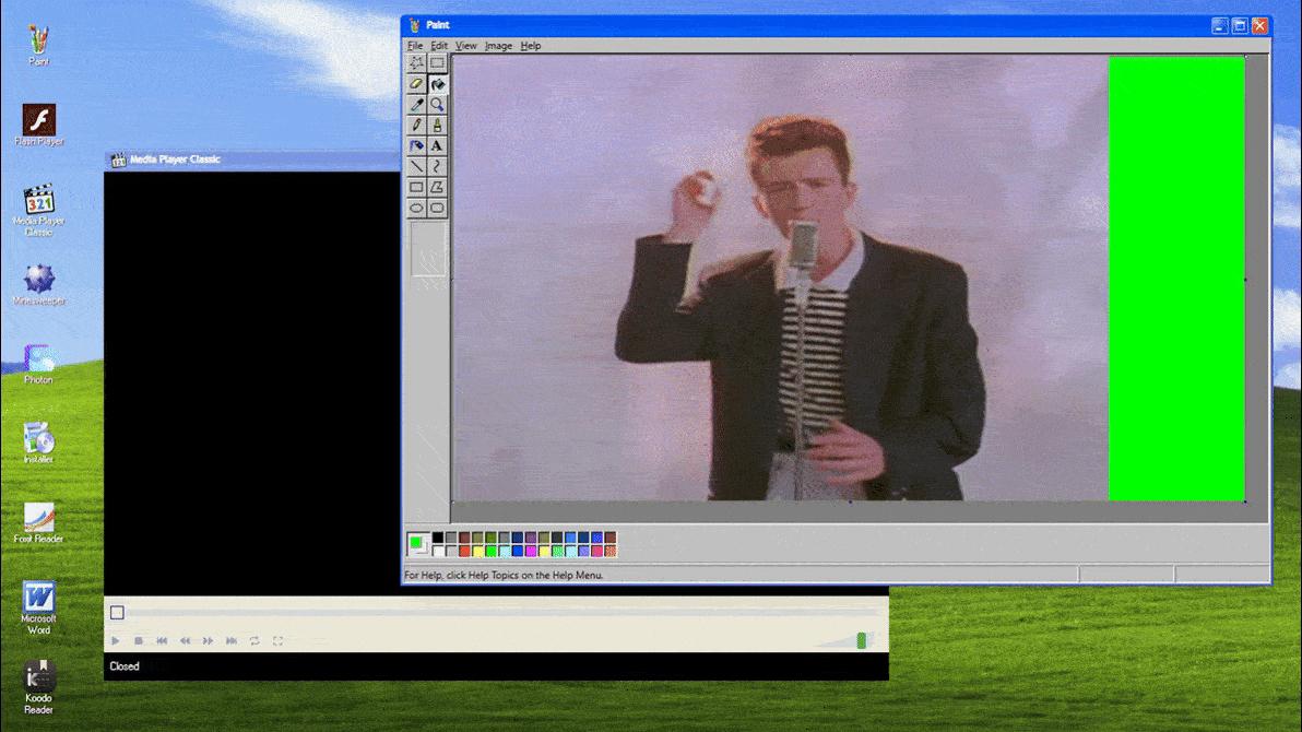 Windows used to secretly use green screens to render videos, which is how you could trick MS Paint into becoming a video player