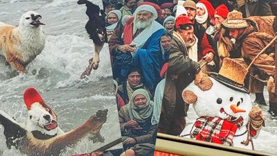 London's Nightmarish Christmas mural shows what happens when AI replaces designers