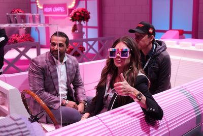 Kash Patel pictured in pink Lego car ahead of Las Vegas Grand Prix amid concerns over his spending on trips
