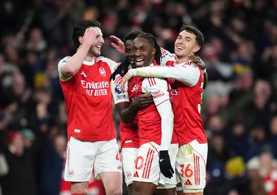 Brilliant Eze hits hat-trick as Arsenal thump Spurs to extend lead in title race