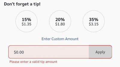 Outrage as Pizza Chain Forces Customer to Choose 15, 20 or 35 Percent Tip With No Way to Enter Zero