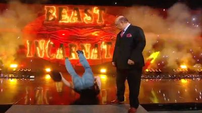 Brock Lesnar Had Hilarious Slip and Fall During Intense Entrance on ‘Monday Night Raw’