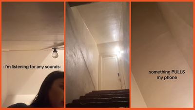 Woman says a ghost is on the other side of her basement door – she slides her phone under to look, something violently snatches it