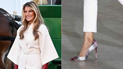 Five Years After Her 2020 “Who Gives a F***” Moment, Melania Trump Greets the Christmas Tree in $900 Pumps