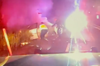 Cops save unconscious man from burning car wreck after his phone auto-dialed 911