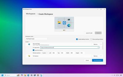 How to automate your desktop layout with PowerToys Workspaces on Windows 11 and create a one-click app layout