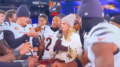 Melissa Stark’s Interview With Hungry Bengals After Big Win Was Chaotic and Awesome