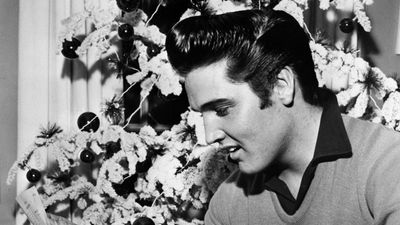 I Thought a Snow-Flocked Christmas Tree Was So Tacky, but Elvis's Holiday Postcard Makes a Case for This Retro Decorating Quirk