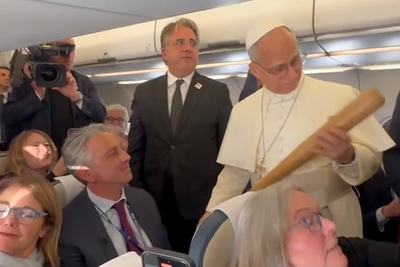 Pope Leo stunned after reporter gives him hugely sentimental gift on board flight: ‘How did you get that through security?’