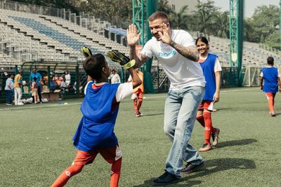 David Beckham wows children with football skills during India visit