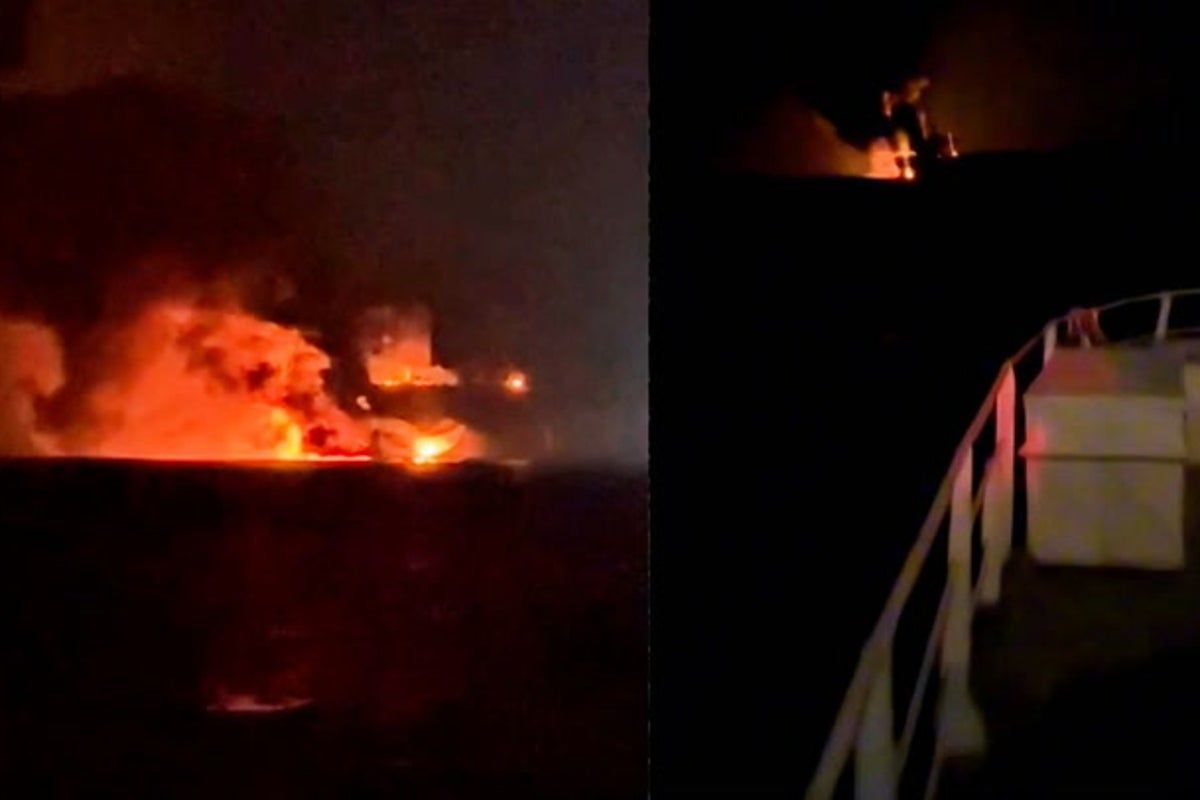 Russian shadow fleet tanker bursts into flames and…