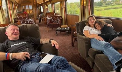 Neighbours star Holly Valance is spotted unwinding with Tommy Robinson ‘on luxury steam train trip’