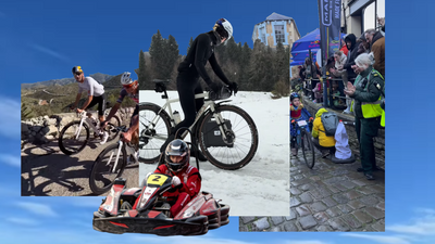 Mathieu van der Poel makes promise to the internet while a man holds a wheelie for 90 miles - this week in cycling social media