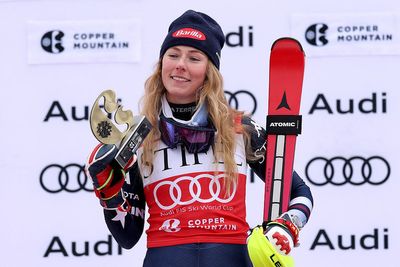 Mikaela Shiffrin maintains perfect start to Olympic season with third slalom win
