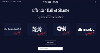 Trump Launches 'Hall of Shame' on White House Website to Name and Shame Female Reporters He Disagrees With