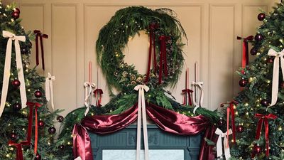 Instant Wow-Factor — This Christmas Tree Designer's Wreath and Garland Combination Trick Will Reinvent How You Decorate a Fireplace for the Festive Season