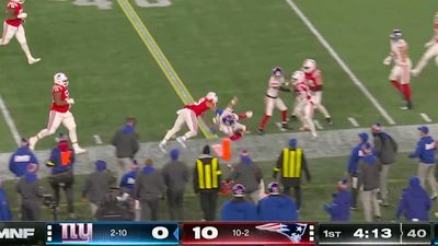 Patriots, Giants Scuffle After Jaxson Dart Gets Sent Flying by Huge Hit on Sideline