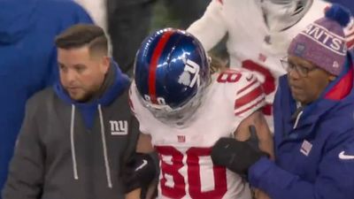 Giants Returner Literally Had the Paint Knocked Off His Helmet in Brutal Collision