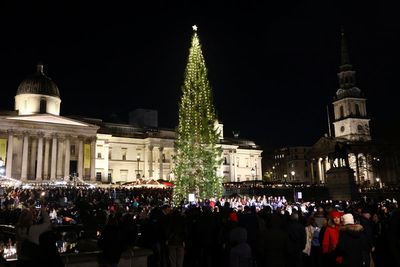The Trafalgar Square Christmas Tree lights have been switched on – and the reaction is mixed