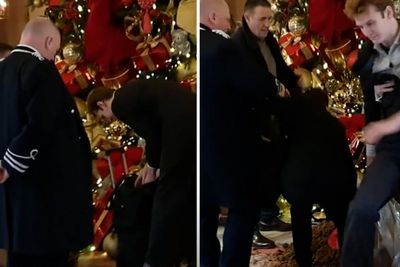 Activists pour bags of manure under The Ritz’ Christmas tree in anti-rich protest