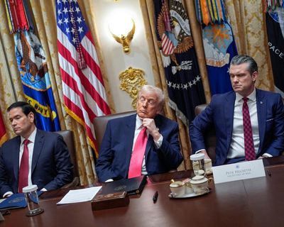 Trump treats cabinet to stream of vitriol and untruths – but only when he’s awake