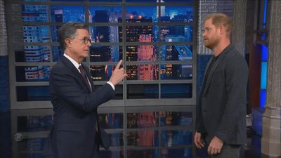 Harry gatecrashes The Late Show and cracks joke about Trump