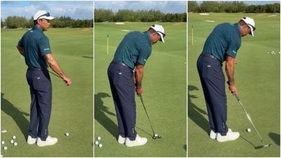 Tiger Woods Already Back Out On The Putting Green Just A Week After Being Medically Cleared