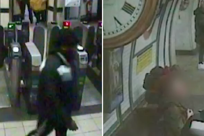 Knifeman calmly walks out of tube station after stabbing two strangers